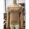 VEZFAA Maglioni monospalla a maniche lunghe con stampa tinta unita, casual, autunno inverno, da donna