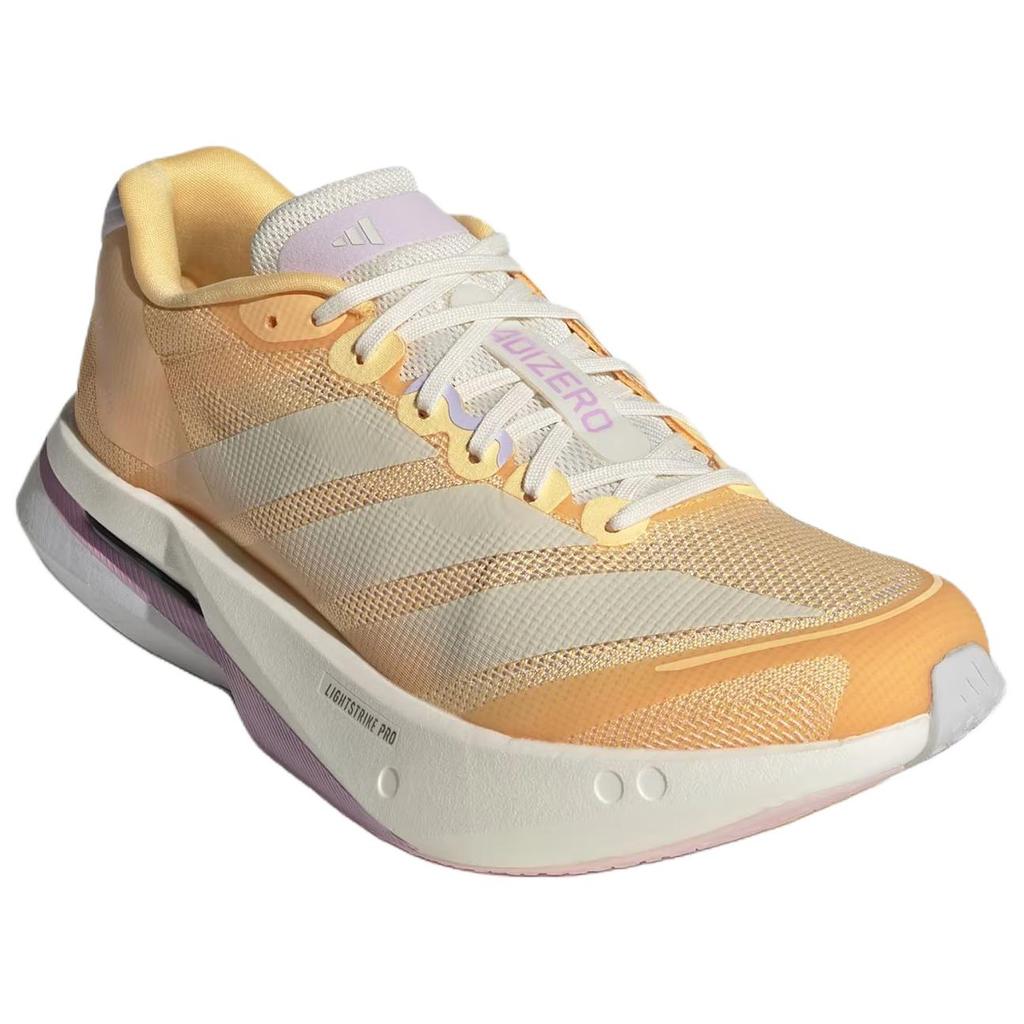 Adidas Adizero Boston 13 Comfortable Fit Rebound Support Breathable Running Shoes Women sneaker Light-Orange White KK1291