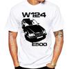 Neue Sommer Mode Unisex Kurzarm W124 E500 Zitat Schmutziger Stil T-Shirt Junge Sport Lässig Weiße Oberteile Oldtimer Hip Hop T-Shirts