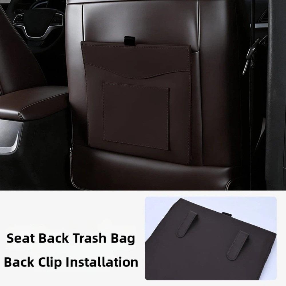 Storage Pocket Magnetic Adsorption Storage Bag Seat Hanging Trash Can  Car Interior Supplies