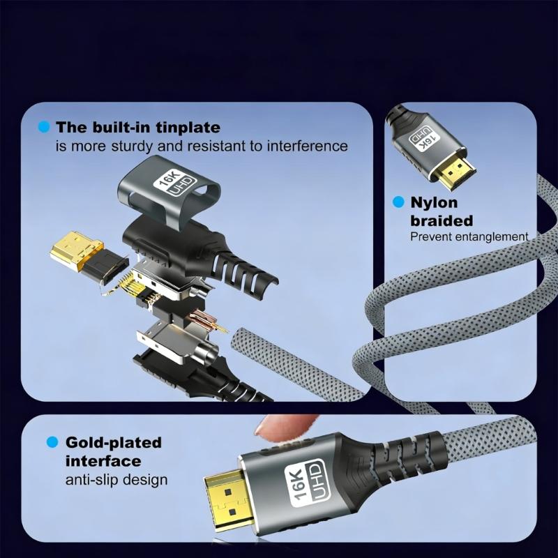 High Grade Digital Video Connection For Engaging Entertainment And Home Theater With 16K Sharpness And Improved Visual Technology