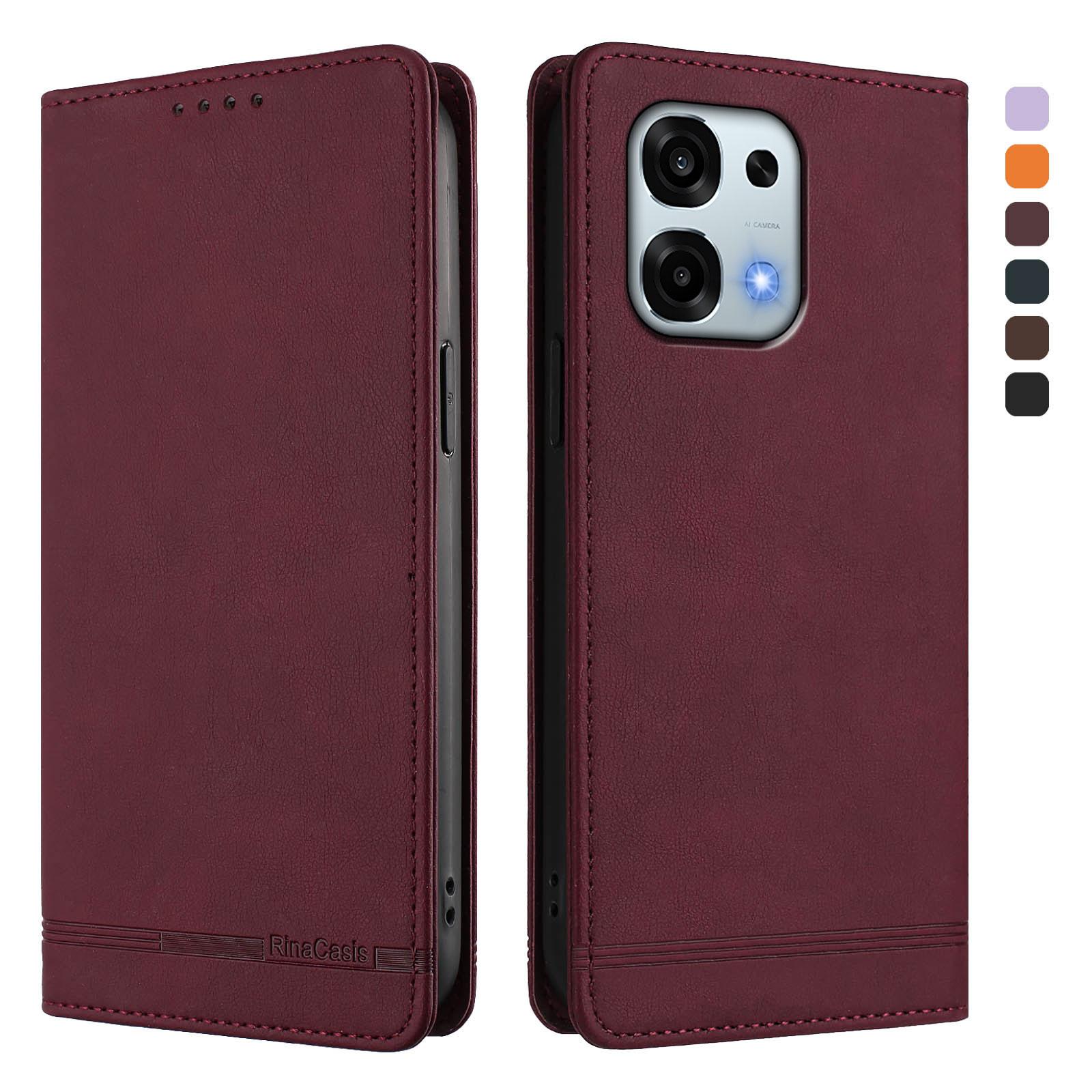

Для Oppo A6 Pro 5G (Китай)/Чохол-гаманець RINACASIS RC23 для Oppo A6 Pro 5G з блокуванням RFID, підставкою, з ПУ-шкіри