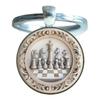 Exquisite Round Glass Alloy Keychain Featuring Famous Landmark Design Architectural Pendant Art For Travel Lovers