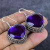 Amethyst Gemstone Handmade 925 Sterling Silver Jewelry Earring 1.69" m6N10