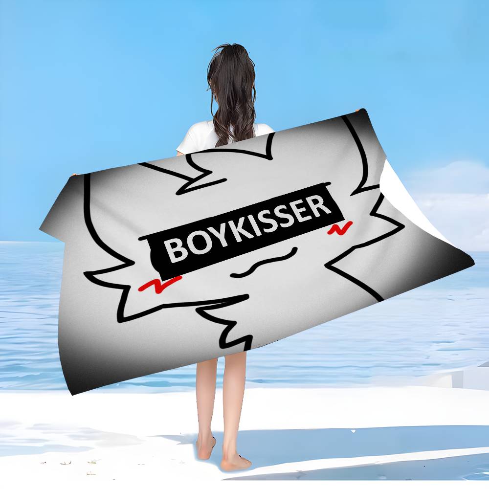 Boykisser Silly cartoon Microfiber Printed Beach Towel Mountain Climbing Yoga Beach Swimming Running Absorbent Soft Towel