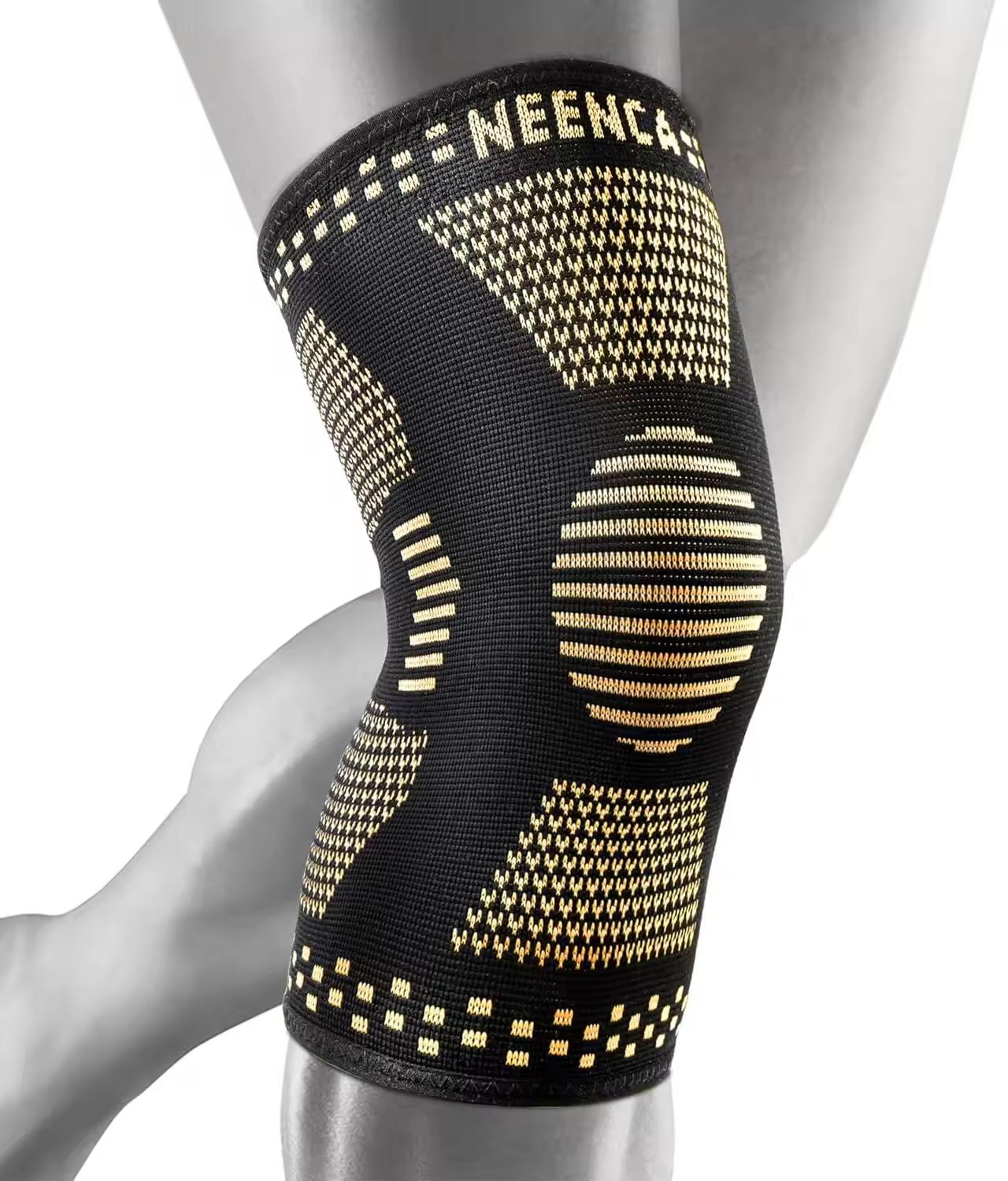 Custom Logo Compression Copper Knee Braces With Strap Sleeve Copper Knee Sleeves With Compression Straps M