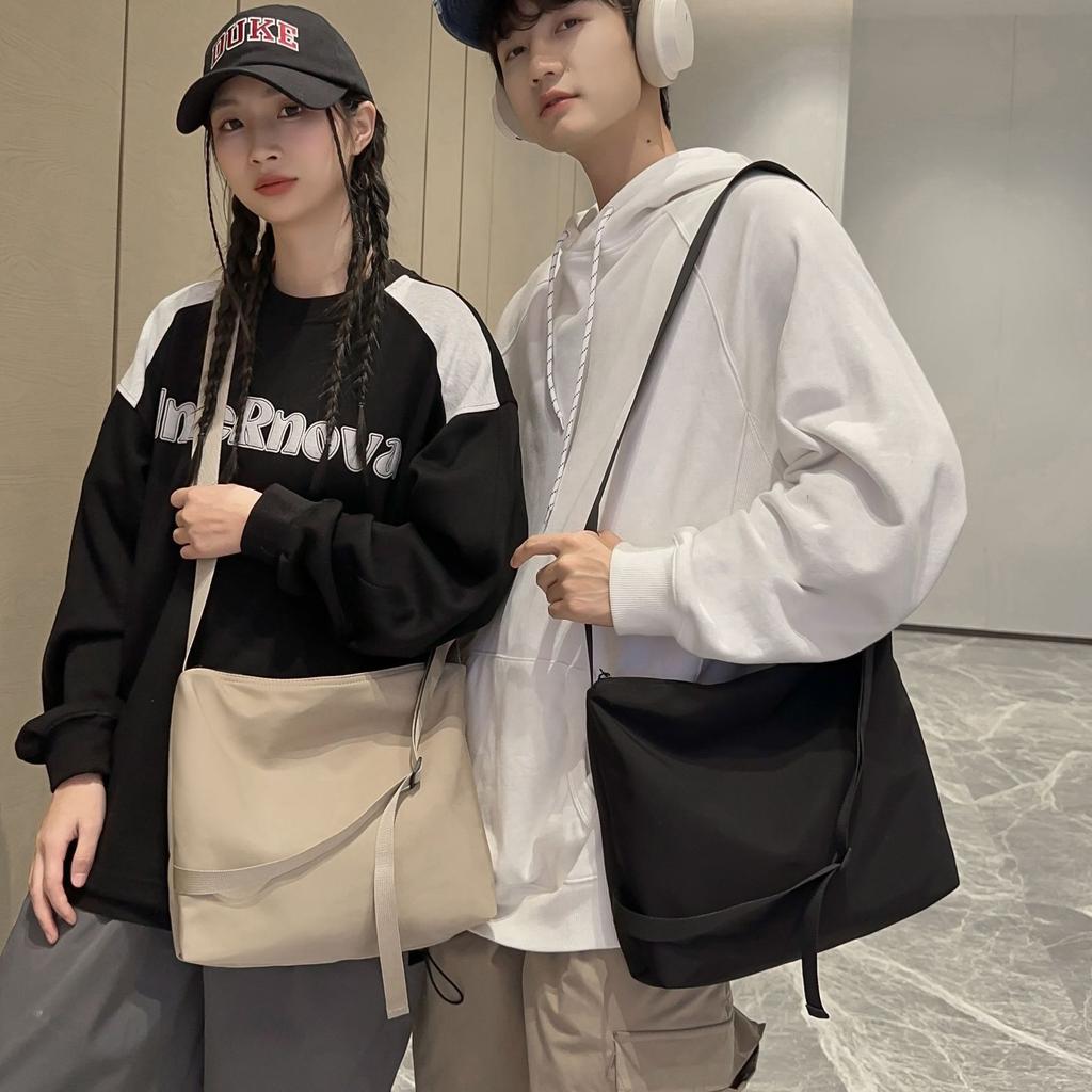 Crossbody Bag Couple Trendy Brand Tooling Satchel Cycling Backpack Women'S Casual Shoulder Bag Canvas Student Messenger Bag