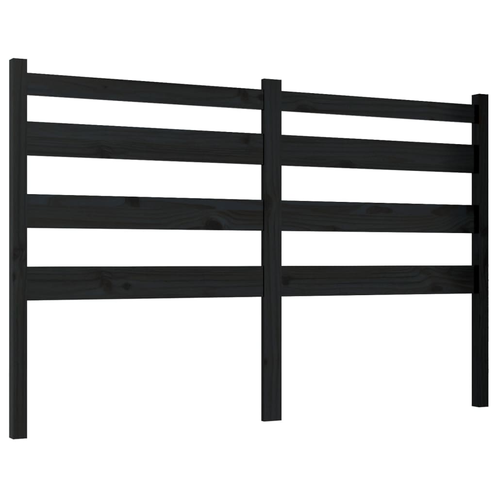 Vidaxl Wezgłowie Łóżka, Czarne, 146X4X100 Cm, Lite Drewno Sosnowe