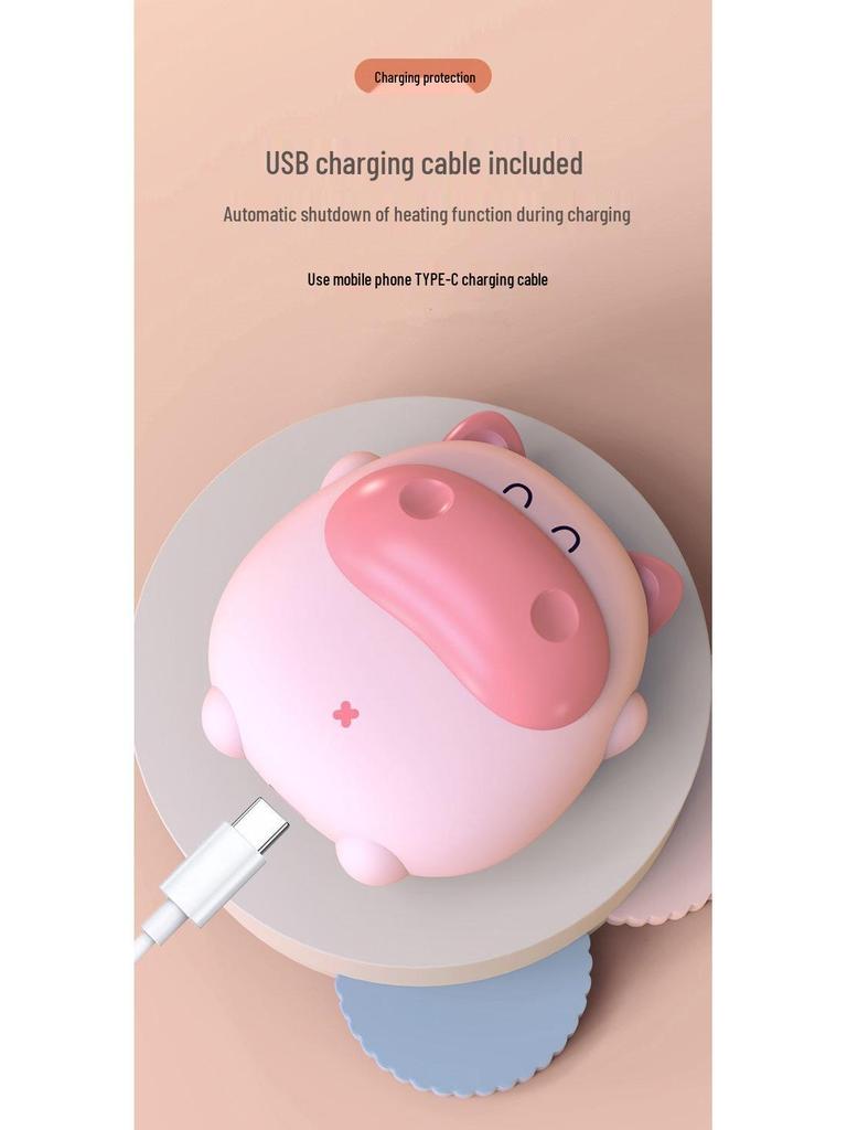 USB Rechargeable Cute Little Pig Hand Warmer - Portable and Customizable for Winter Warmth