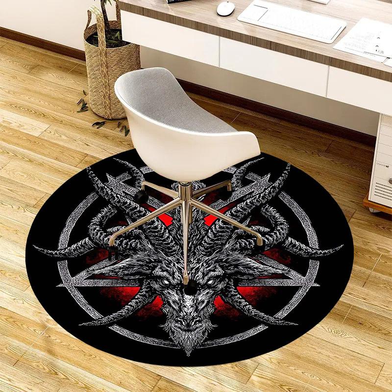 1pc Office Carpet Chair Mats Baphomet Satanic Symbol Perfect for Decorating Office Chairs, Living Rooms, Or Bedrooms.YDT167