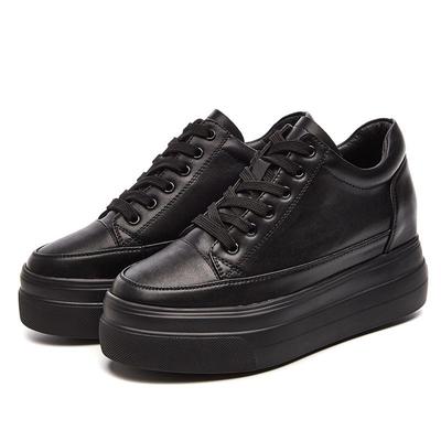 Modische Schuhe Damen High-Top-Sneaker Flache Weiße Schuhe Süße Damen Höhensteigernde Schuhe 8cm