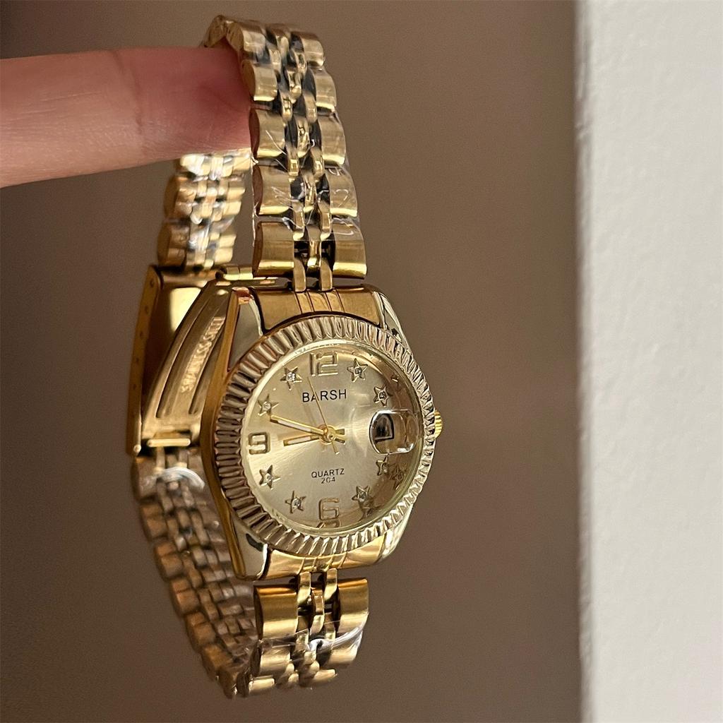 Drainage Pentagram Diamond Watch Women'S Calendar Steel Belt Retro Simple Temperament Women'S Quartz Watch