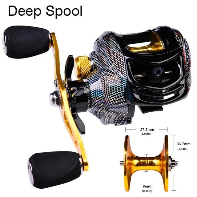 LEO FISHING Baitcasting Reel 18+1BB Casting Reel Smooth Metal 7.2:1 Gear Ratio Fishing Reel with Standard or Deep or Shallow Spool for Bass