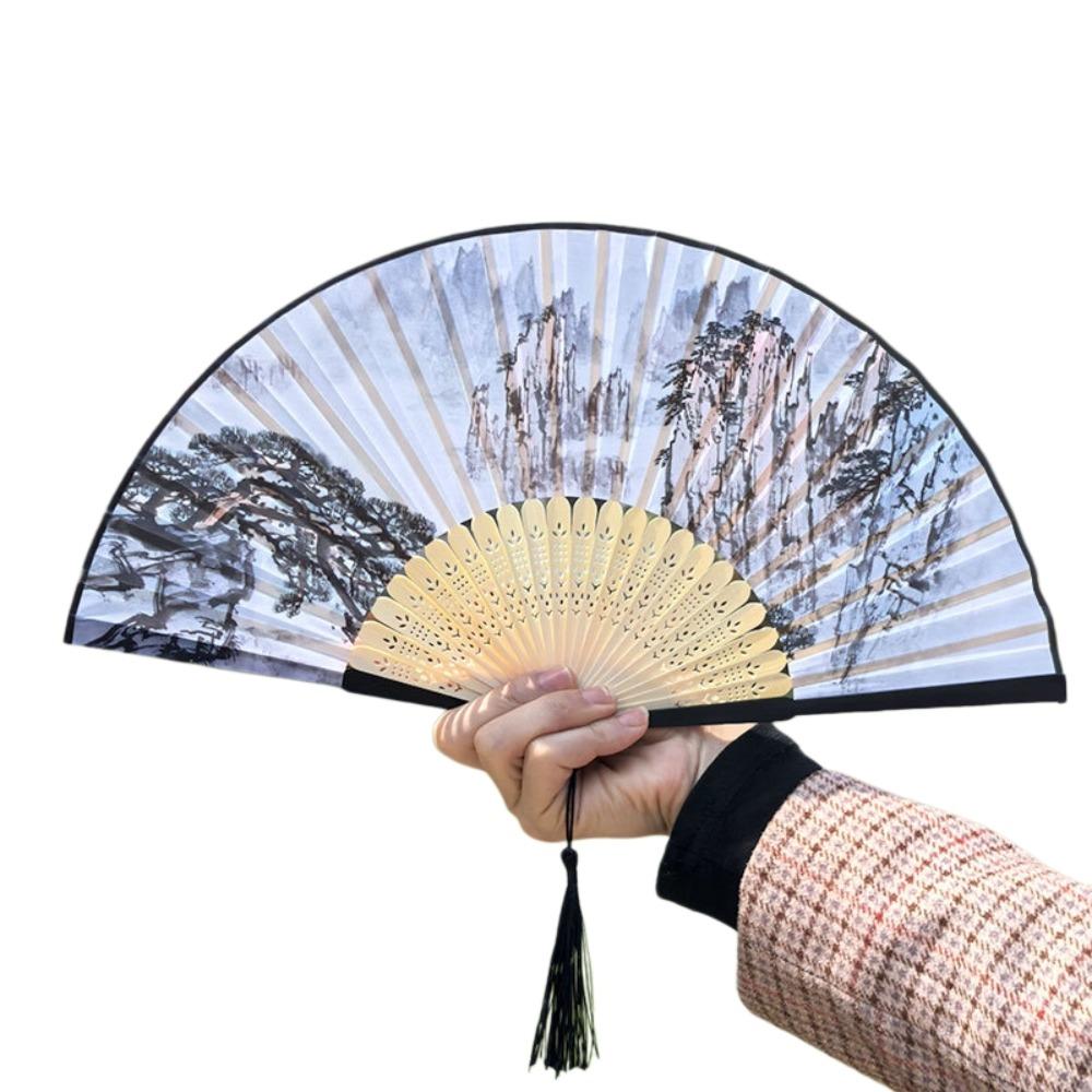 Silk Cloth Folding Flower Hand Fan Bamboo Frame Retro Handheld Fan Creative Dance Fan Gift Giving