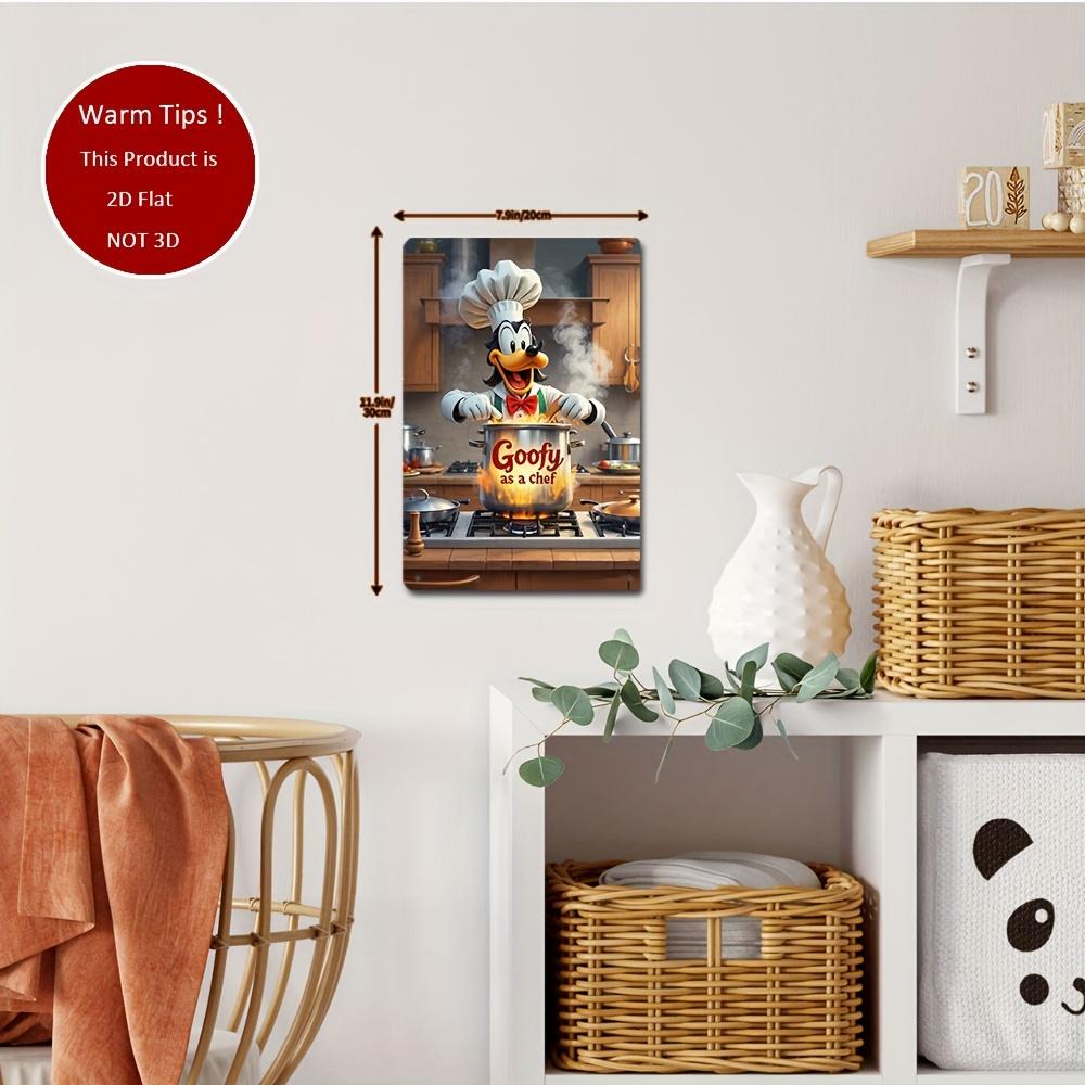 "Goofy As a Chef, Cooking In a Fancy Kitchen, Wearing a Chef's hat"Vintage Metal Tin Logo 30*20cm, 2D Flat, Perfect for Room Dec