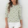 3/4 Sleeve Shirts For Women  Print Graphic Tees Blouses Casual Plus Size Basic Tops Pullover