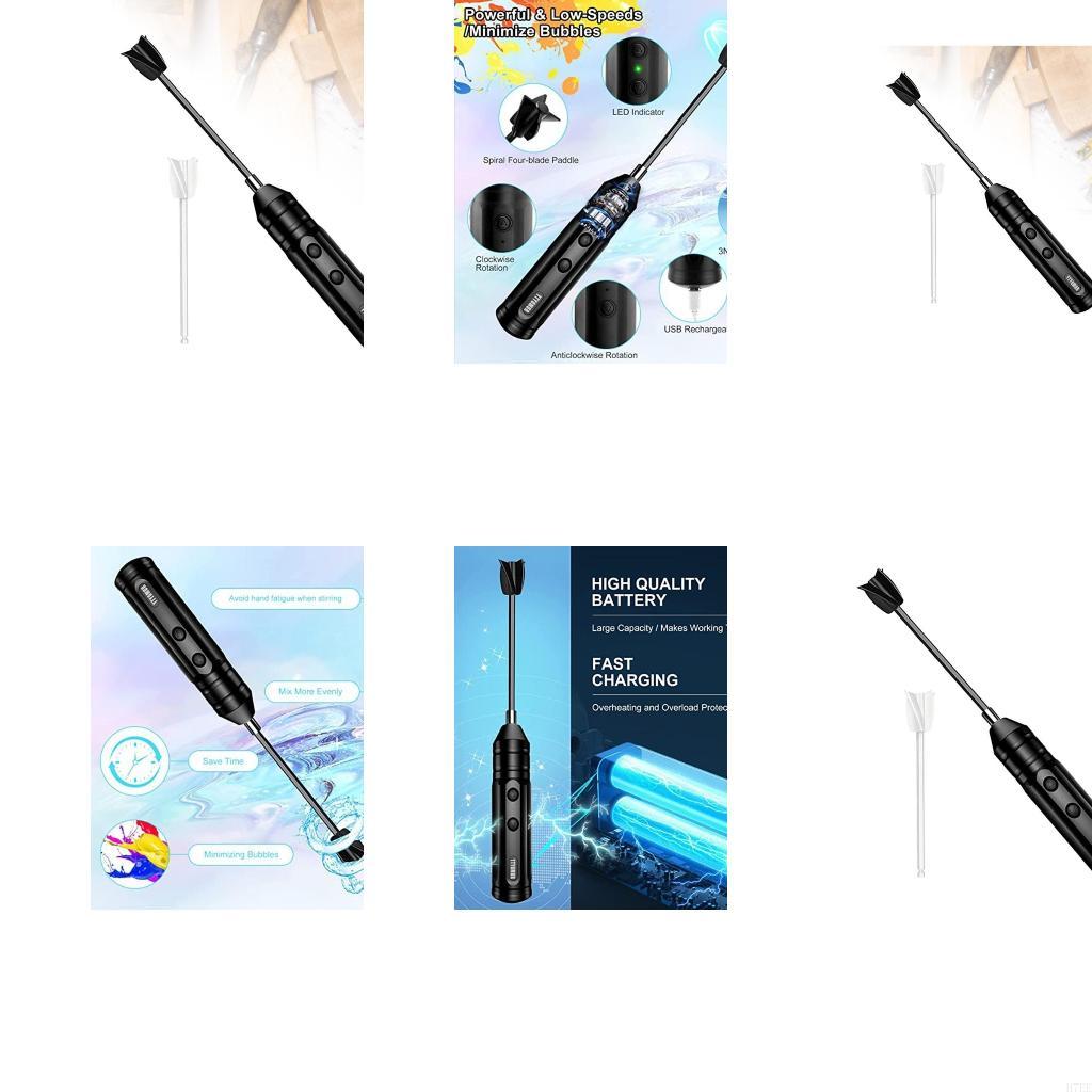 

H7EE Resin Mixer Handheld Epoxy Mixer Resin Stirrer for Resin Molds Silicone Molds Mixing DIY Crafts with 2pcs Paddles China Mainland