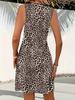 European American Women's 2025 Spring/Summer Leopard Print Twist Dress