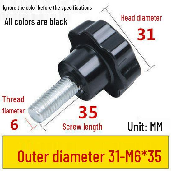 Star-Shaped Bakelite Hand-Tightening Screw Handle (M4-M10)