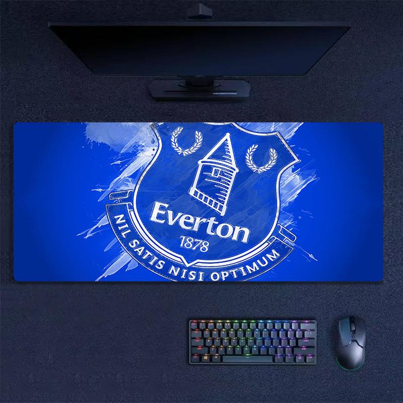 Everton FC Druck Kissen Rutschfest Laptop Tablet Großes Mauspadd XXL Matte Mini-PC Spielmatte Mit Verriegeltem Rand
