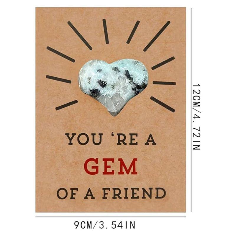 M-Modern-Handmade Greeting Cards Set With Heart Shape Stones Valentine's Day Card Collection 12 Pack