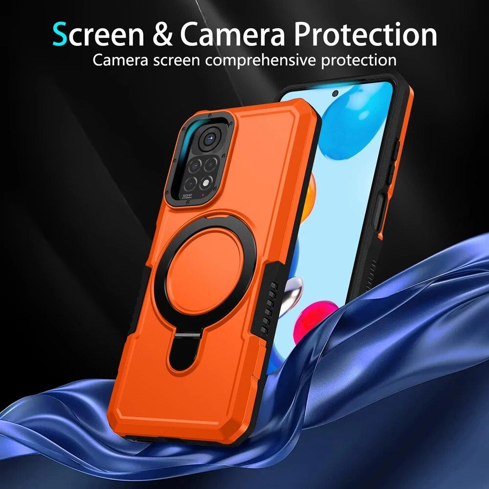 KEYSION Nárazuvzdorné puzdro pre Redmi Note 11 Pro 5G 11S Global Ring Stand Kryt telefónu pre Xiaomi Redmi Note 10 Pro 10S 9 9S 9 Pro