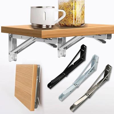 Supports d'étagère pliants robustes 8 pouces 2 pièces Triangle Droit Support Billy Montage mural Banc Table avec vis