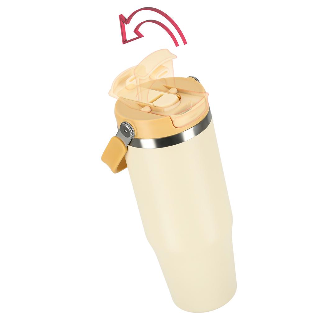 Thermal Mug With Straw And Spout For Coffee & Tea, Leakproof,