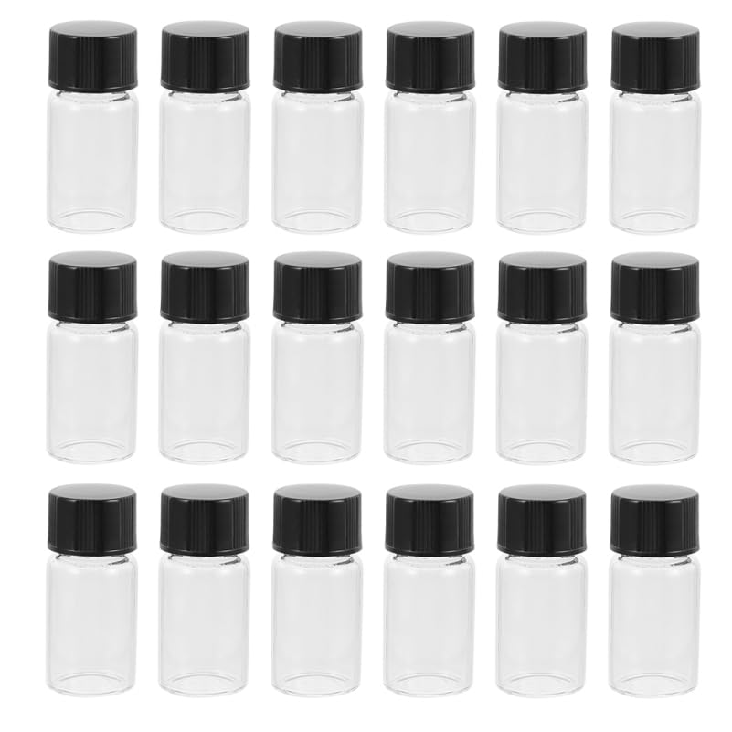 ABOOFAN 20pcs Glass Jars Sample Seal Sample Bottles Mini Containers Reagent Vials Glass Reagent 3.5X1.6CM