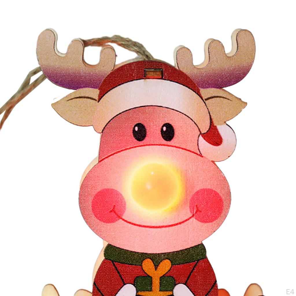 Glowing Christmas Hanging Ornament Tree Decoration Crafts Decorative Wood Decor