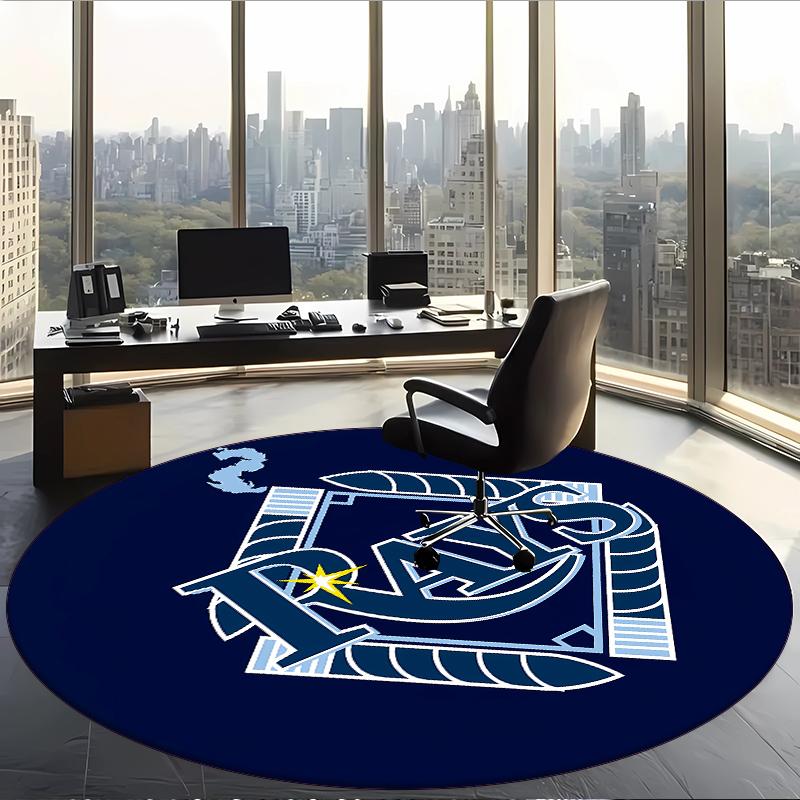 Tampa Bay Rays (29) Round Office Rug Decorative Floor Rug for Office Bedroom Living Room and Home Space