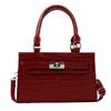Crocodile pattern retro solid color 2025 fashion casual large capacity aesthetic new texture portable messenger small square bag