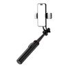 Aluminum Alloy Extendable Selfie Stick Tripod 1.3m with Dual Lights & Phone Holder - Black