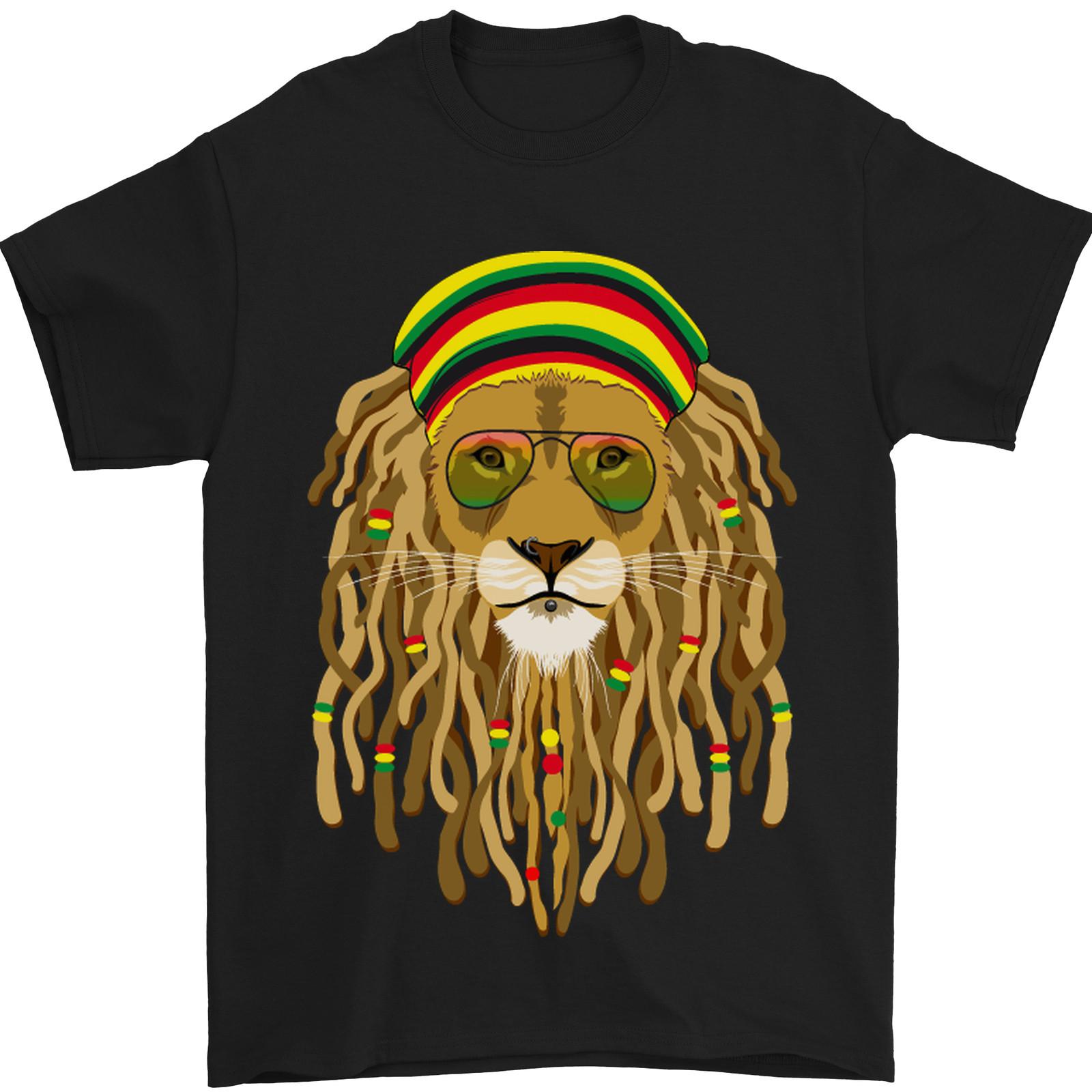 26 Dreadlock Rasta Lion Jamaica Jamaican Mens T-Shirt 100% Cotton Unisex T-Shirt XXXXL