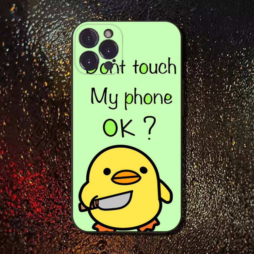 Dont Touch My Phone Case For iPhone 17,16,15,14,13,12,11 Plus,Pro Max,XS,X,XR,SE,Mini,8,7,Soft Silicone Black Cover