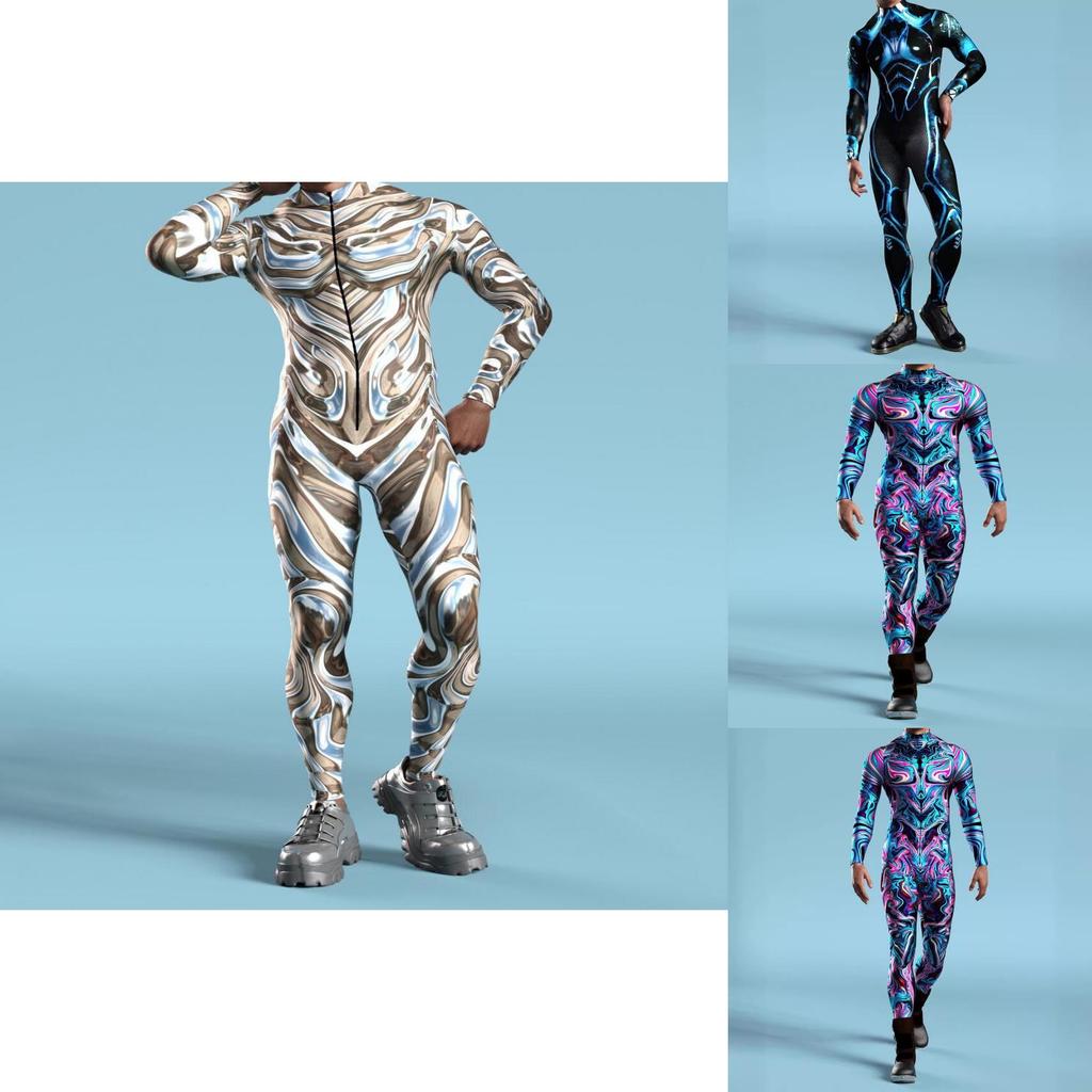 Halloween Adult Cosplay Jumpsuit With 3d Digital Print For Costume Party Fun
