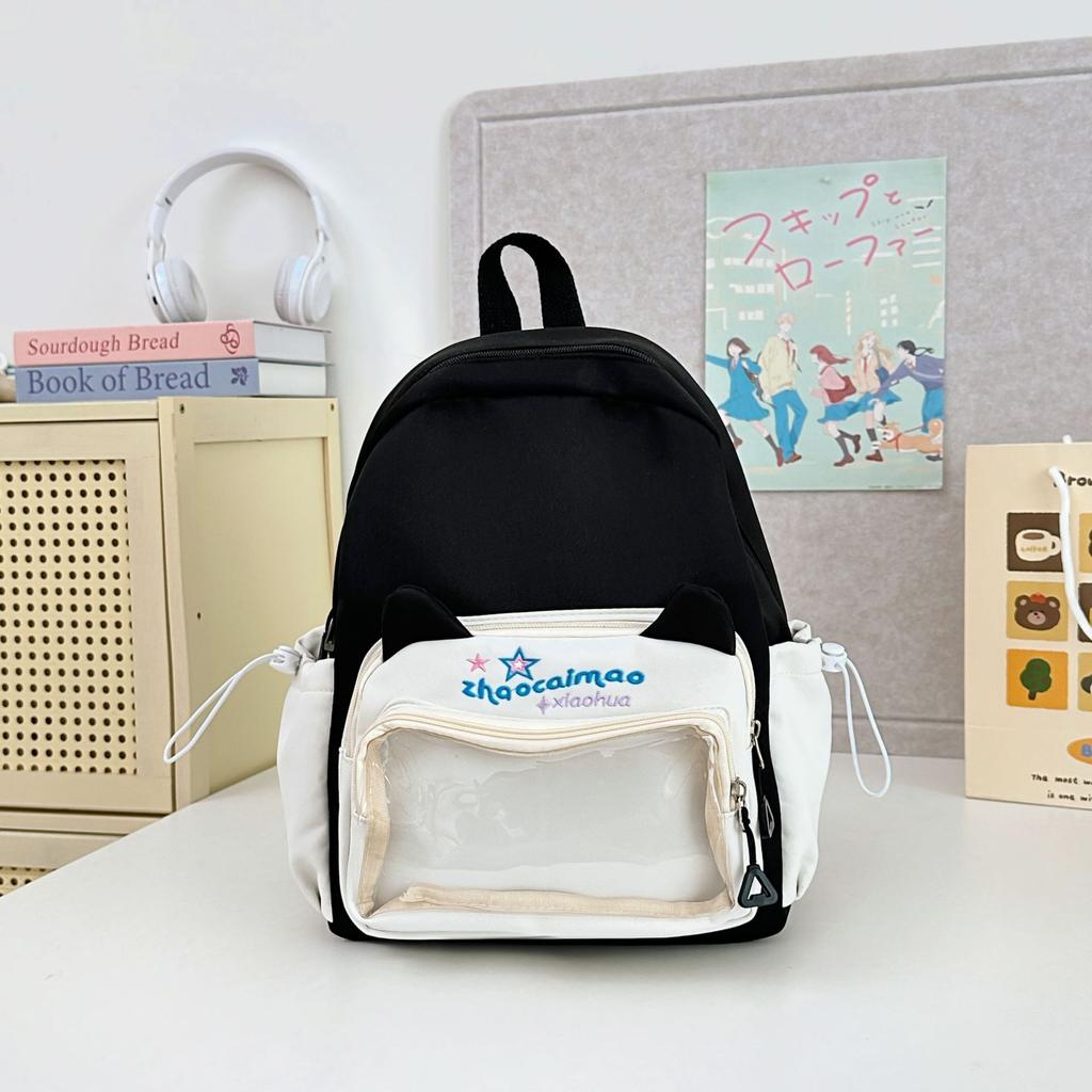 The Schoolbag Is High-value, Fresh and Cute, and the Two-dimensional Element Is Painful and Light In Color.