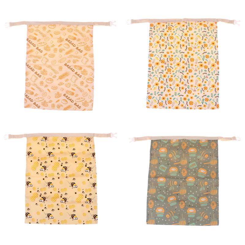 VP 1PC Non-Woven Fabric Beeswax Linen Bread Bag For Homemade Bread Eco Friendly Food Storage Bags Reusable Bread Bags