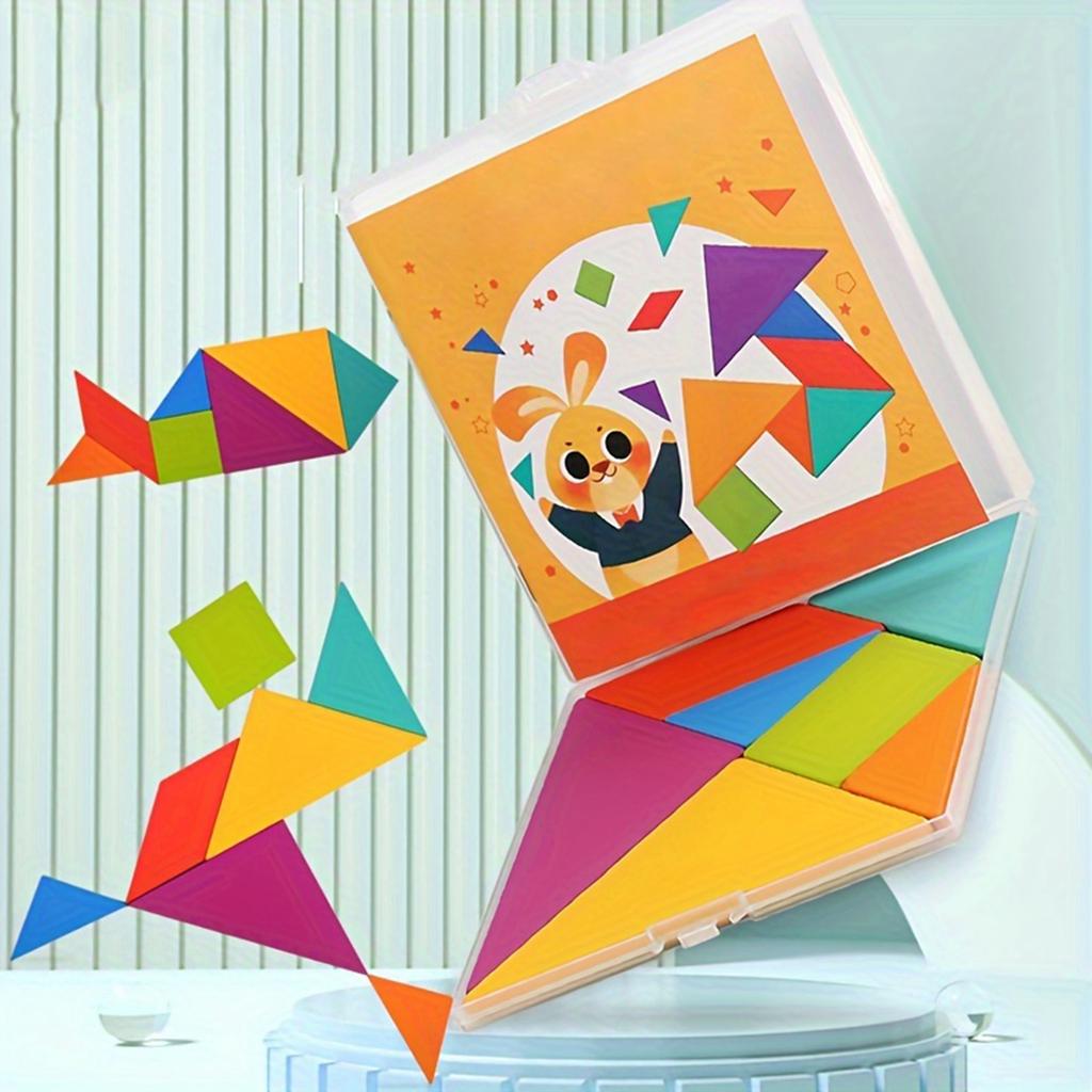 Wooden Tangram Puzzle Toys, Geometric Shape Toys, Parent Child Interactive Educational Toys, Holiday Gifts And Birthday Gifts.