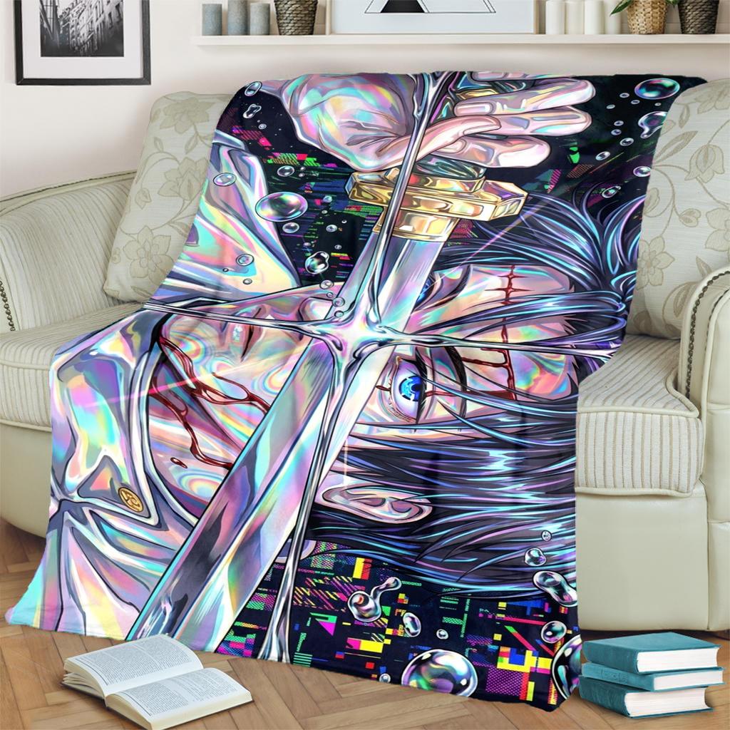 Comfortable Flannel Blanket Jujutsu Kaisen for Bedrooms, Sofas, Beds, Chairs, Picnics and Travel