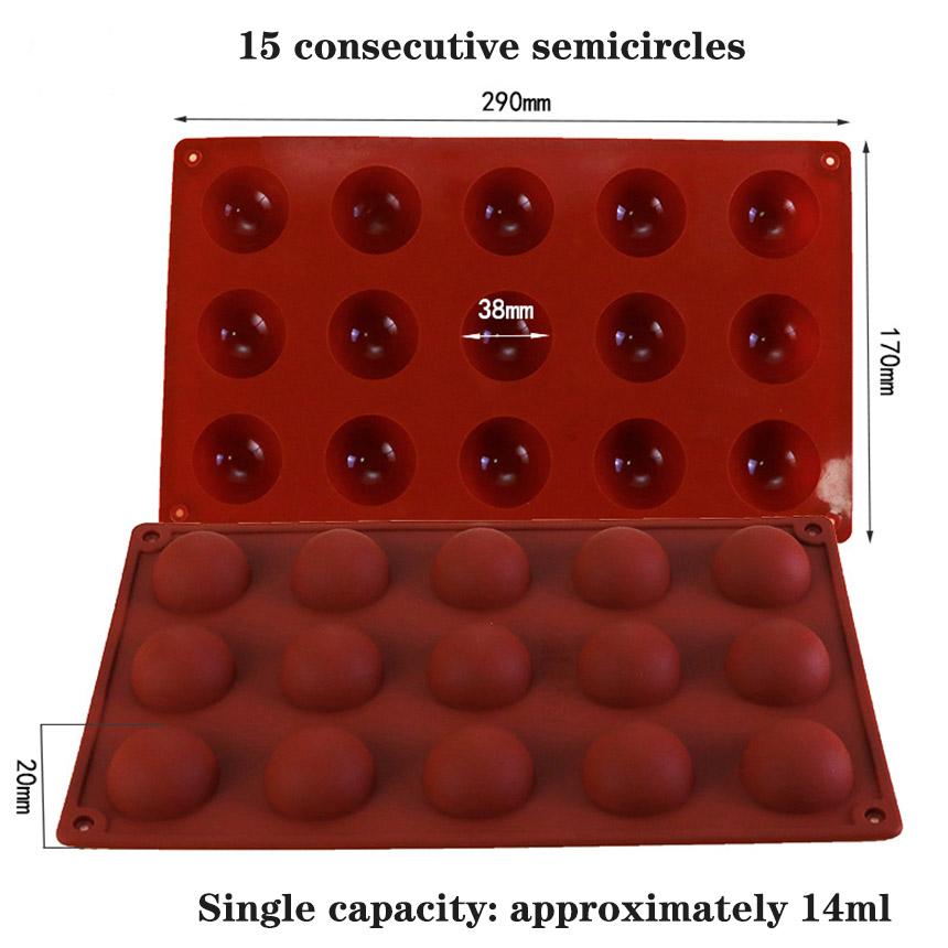 Semi-Round Silicone Cake Mousse Mold Sandwich Moon Cake Chocolate Ball Baking Tool