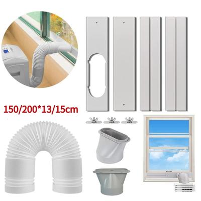 Portable Air Conditioner Window Vent Kit Exhaust Hose Universal Coupler Adjustable Seal Duct Extension Pipe Wind ShieldAccessory