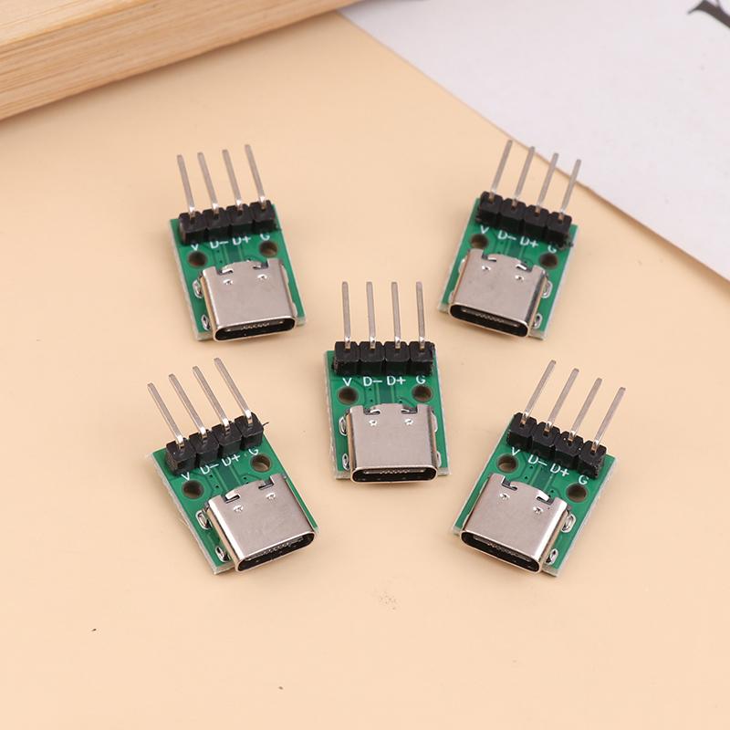 5Pcs Usb Adapter Board Typec16P To 2.54 Pin Terminal Upgrade Version With Holes For Fixation