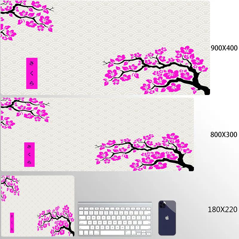 Gelbe Große Mausmatte Sakura Mauspads Große Gamer Schreibtischmatte 40x90cm Gummi Tastaturmatten Große Schreibtischmatte Beste Mauspads Mit Verriegeltem Rand