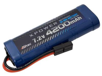 Hitec X-Power XP4200-NT-B Ni-MH 7.2V 4200mAh Nickel-Metal Hydride Battery with Tamiya Connector, 6-Cell Round Type, High Capacity, Durable, Suitable