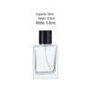 50ml Refillable Transparent Glass Perfume Bottle with Spray Nozzle