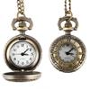 Vintage Pocket Watch Bronze Color Quartz Watch Cool Chain Hollow Love Heart Watches Necklace Pendant Gifts For Women Man