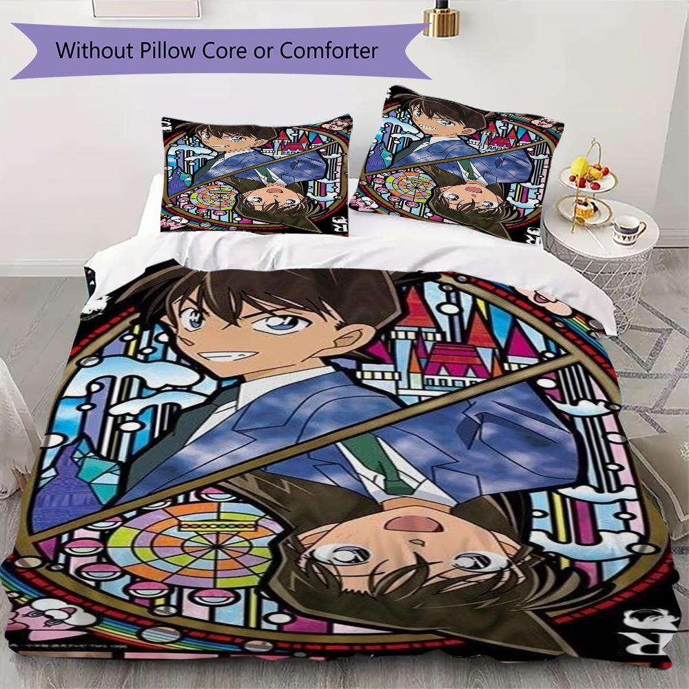 Detective Conan Glass Dual Identity Threepiece Set Without Core 1 Duvet Cover 2 Pillowcase Without Core Christmas Birthday Gift Bedding Set
