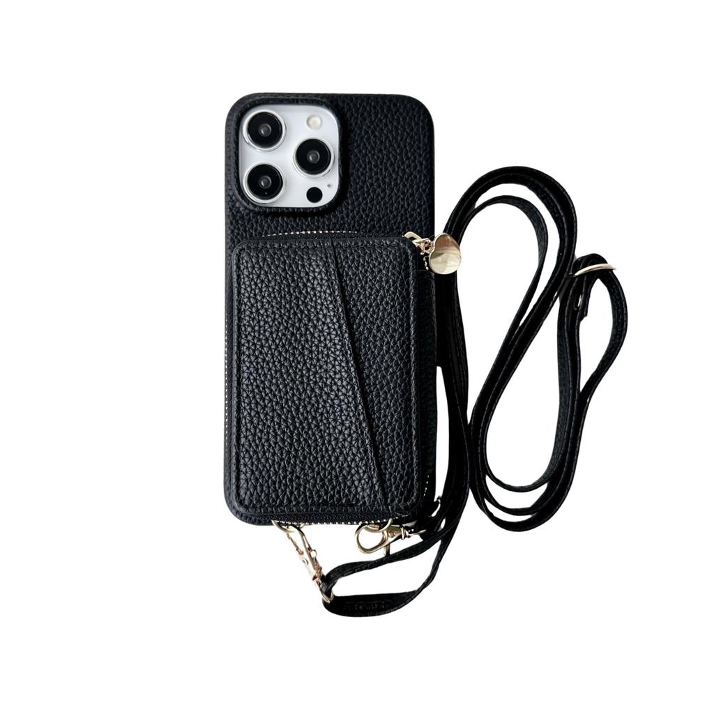 Zipper Crossbody Cards Bag Leather Wallet Case For iPhone 15 Pro Max 13 14 Plus 12 11 7 8 SE 2022 Lanyard Pocket Purse Cover