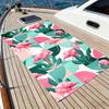 Retro Tropical Flamingo Beach Towel – Oversized Quick Dry Sand Free with Palm Leaf Print